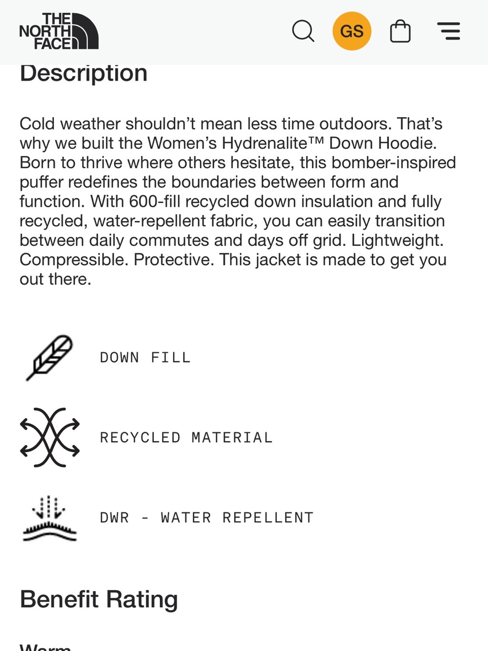 The North Face Womens Hydrenalite Down Hooded Black Puffer Jacket - Picture 8 of 8